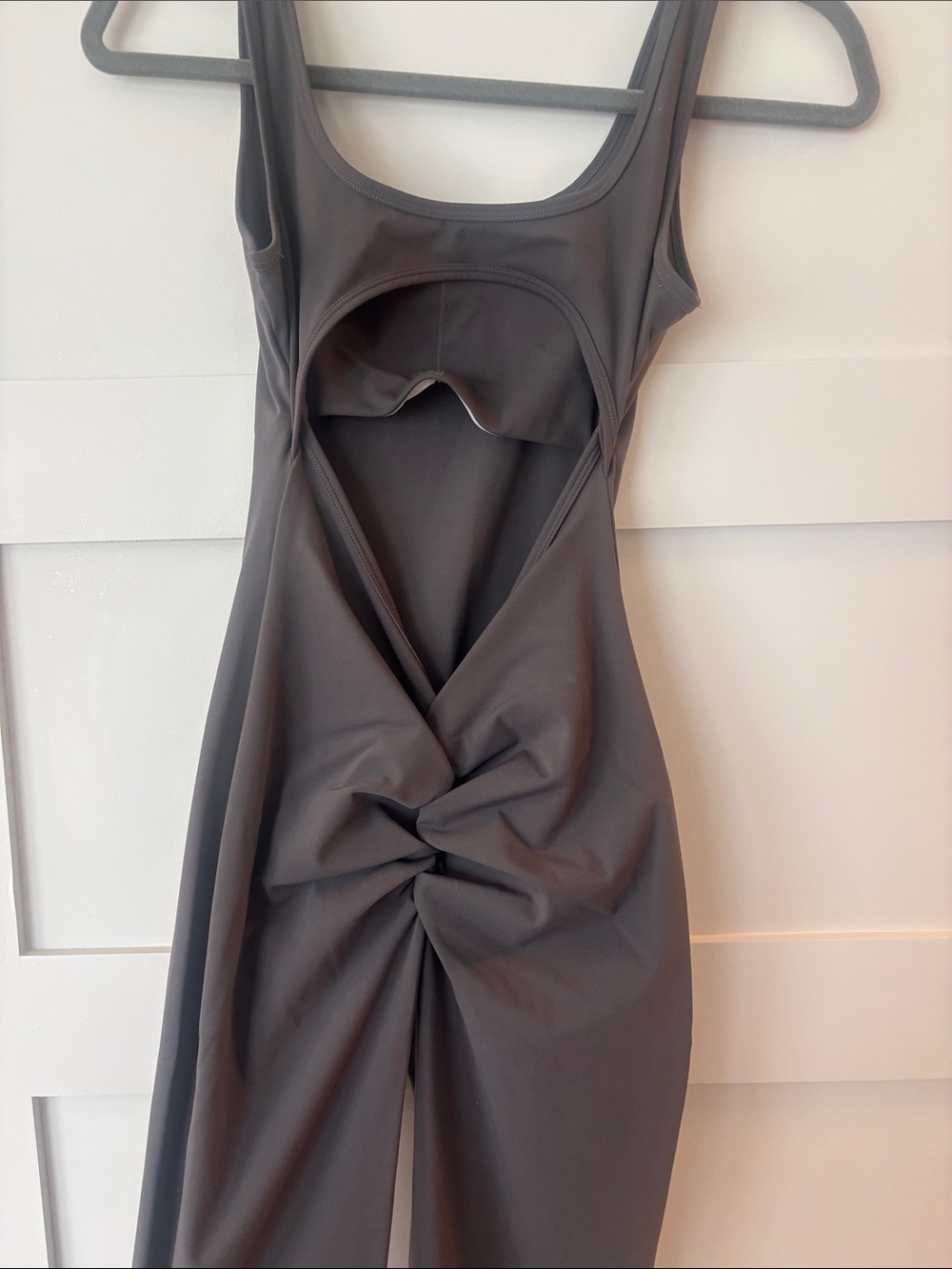 Women’s Sleeveless Full-Length Leggings Jumpsuit in Dark Gray - Picture 2 of 3